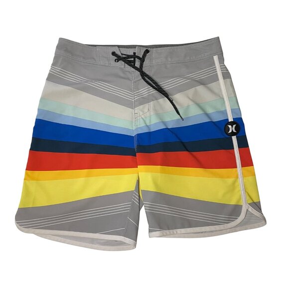 Hurley Men's‎ Swim Shorts size 29 Phantom Striped Drawstring Side Pocket Beach - Picture 6 of 9